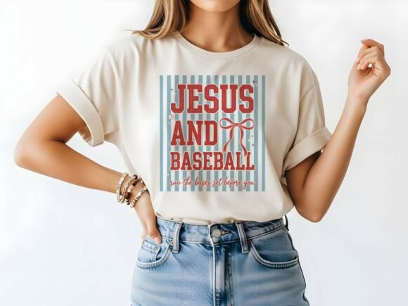 Collection of Jesus and Baseball T-Shirt in a gallery layout