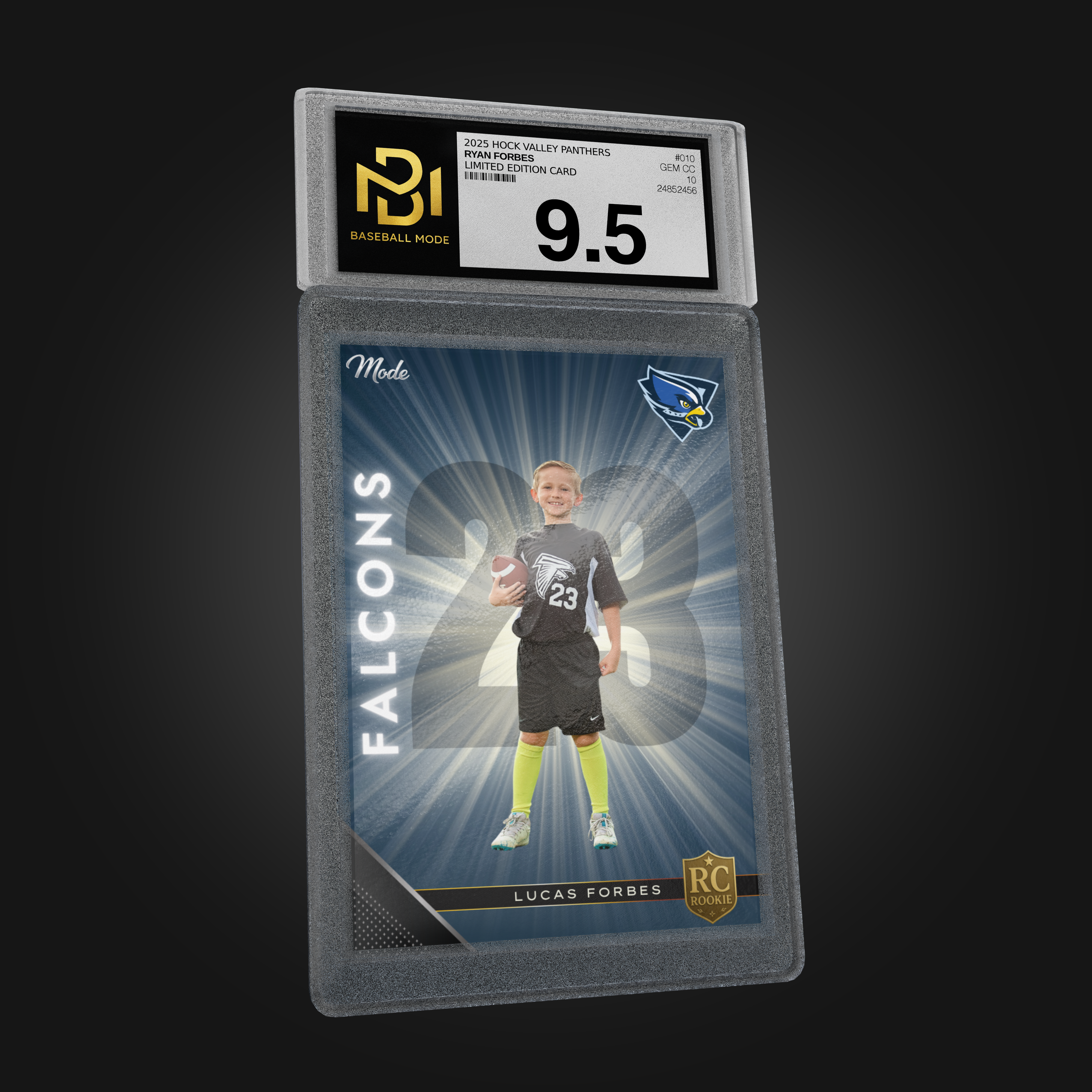 Collection of Custom Football Rookie Metal Sports Card – Gold Burst Edition in a gallery layout