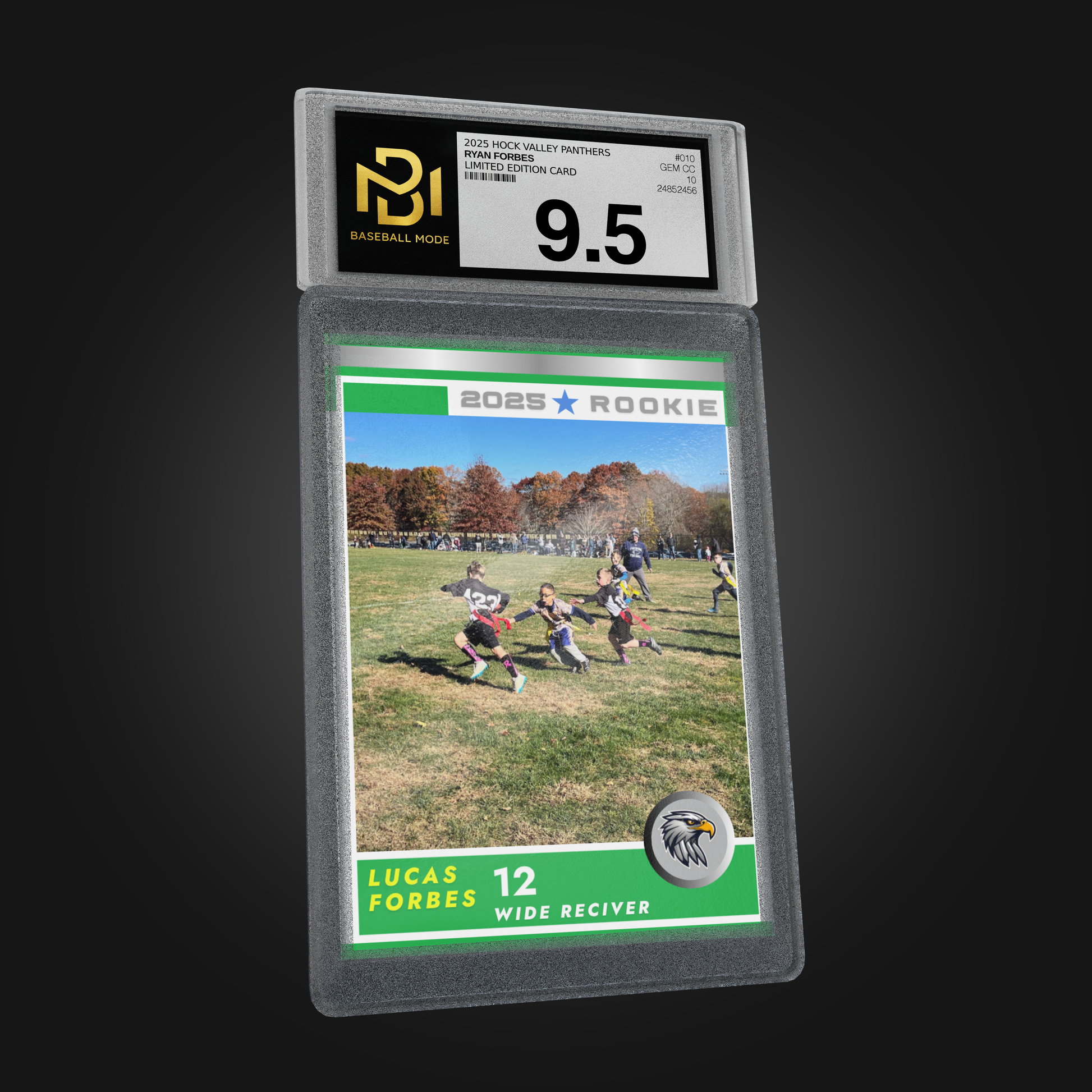 Custom Football Metal Sports Card – 2025 Rookie Green Edition