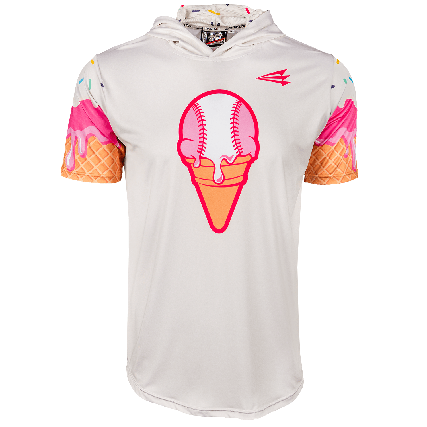 Collection of White short sleeve hoodie ice cream drip in a gallery layout