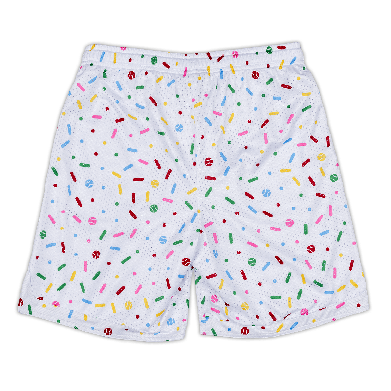 white ice cream drip baseball shorts