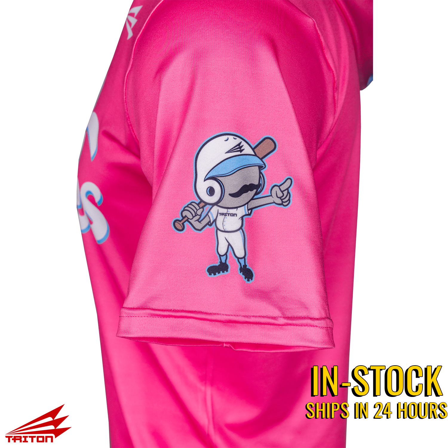 Pink athletic daddy hacks baseball short sleeve hoodie