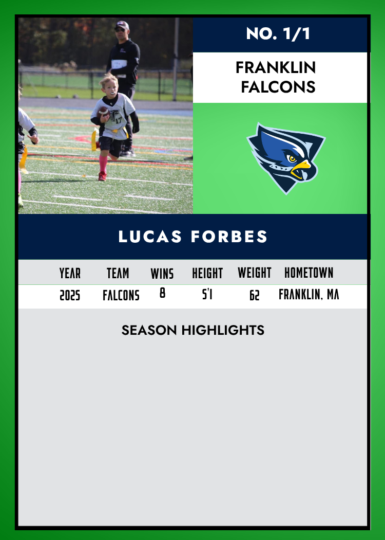 Custom Football Metal Sports Card – 2025 Rookie Green Edition