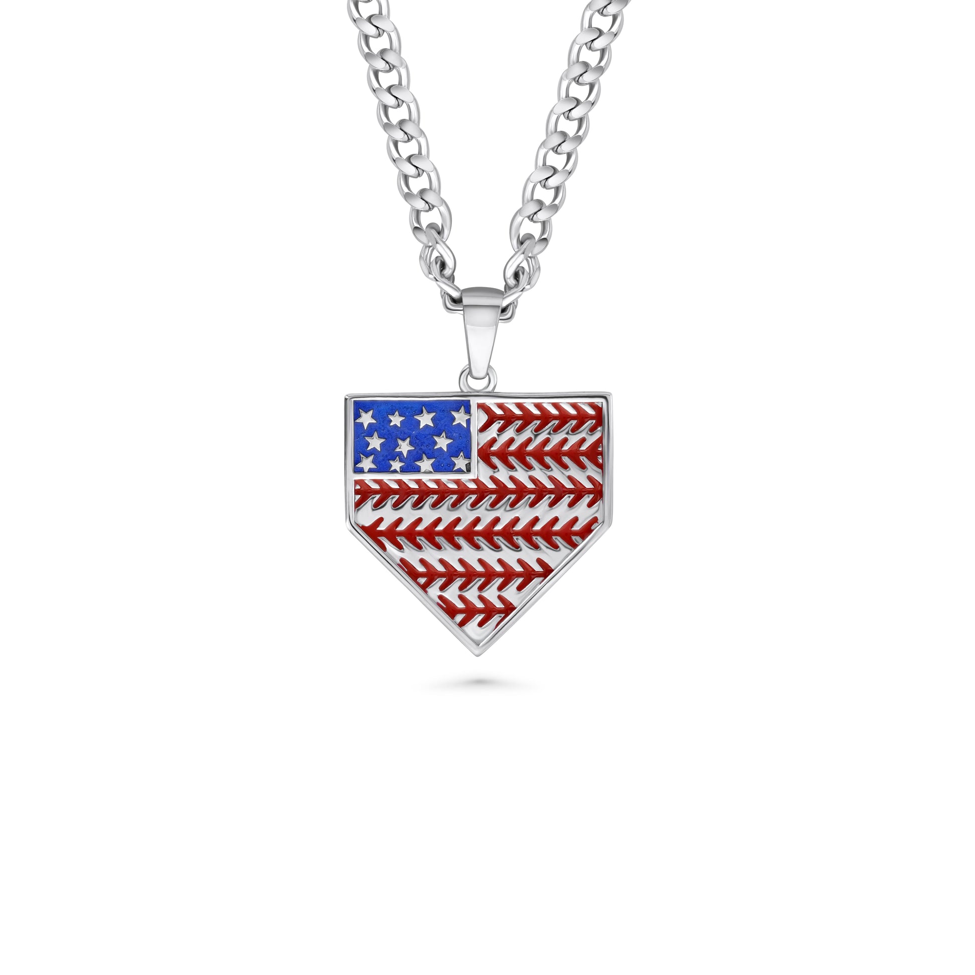 American Flag Home Plate Necklace