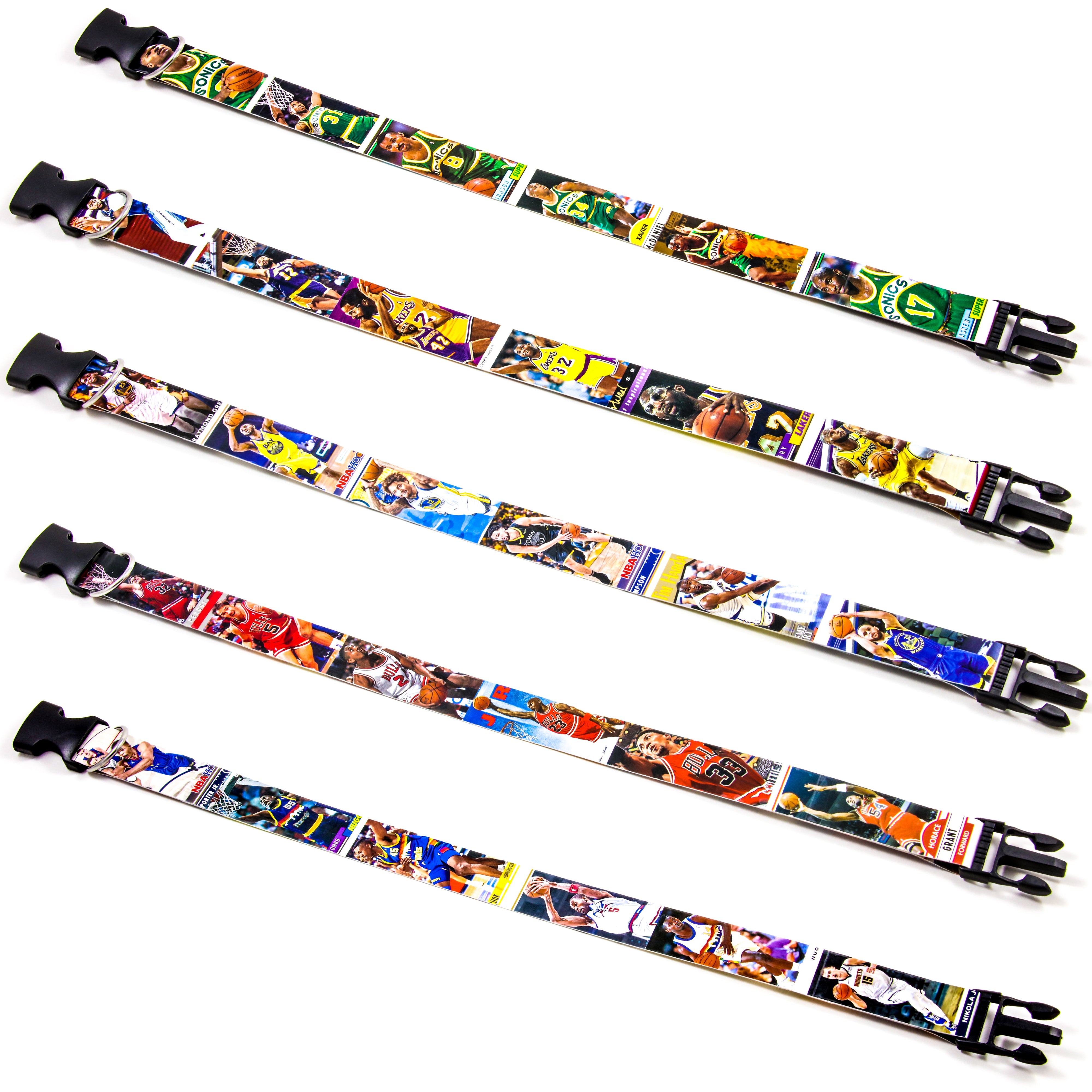 Collection of dog collar sports cards in a gallery layout