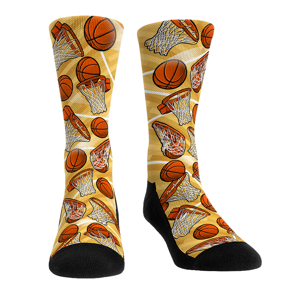 Collection of basketball themed socks in a gallery layout