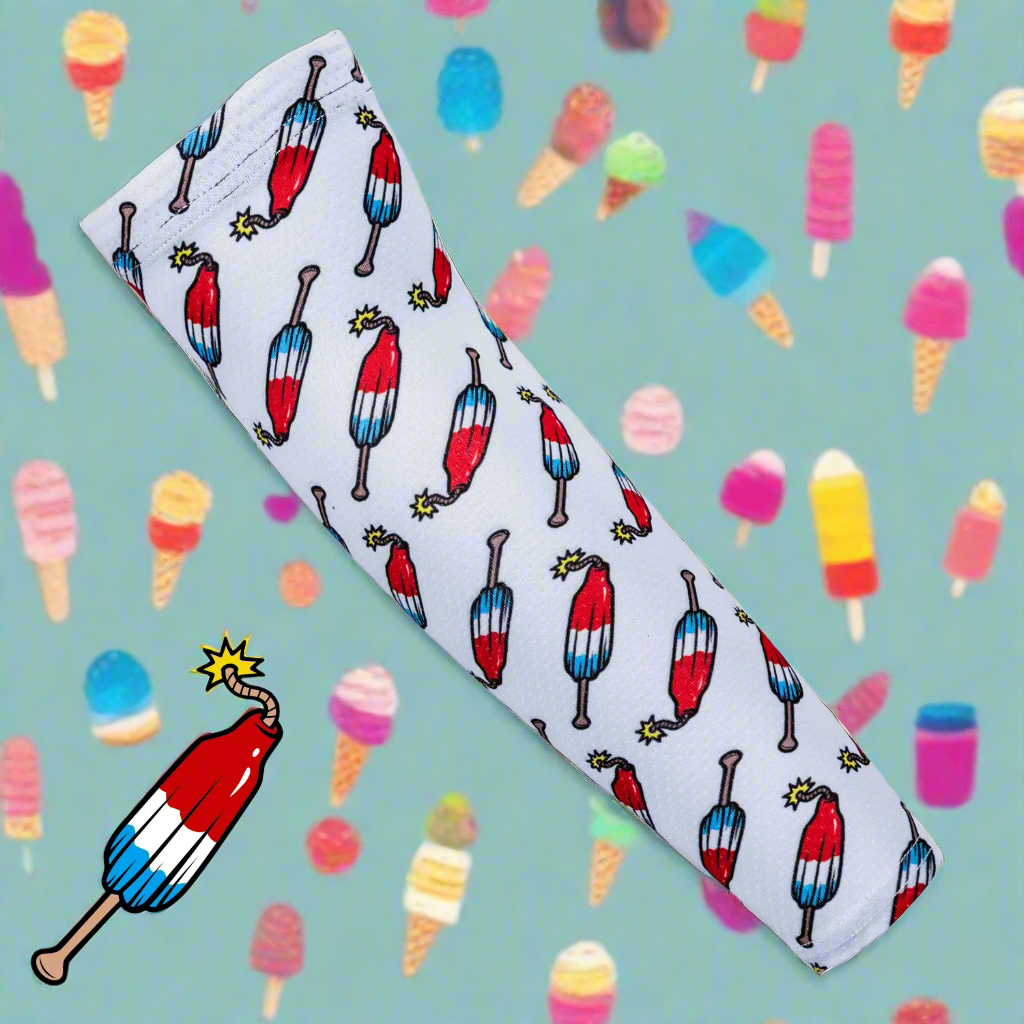 bomb pop ice cream cone design baseball arm sleeve