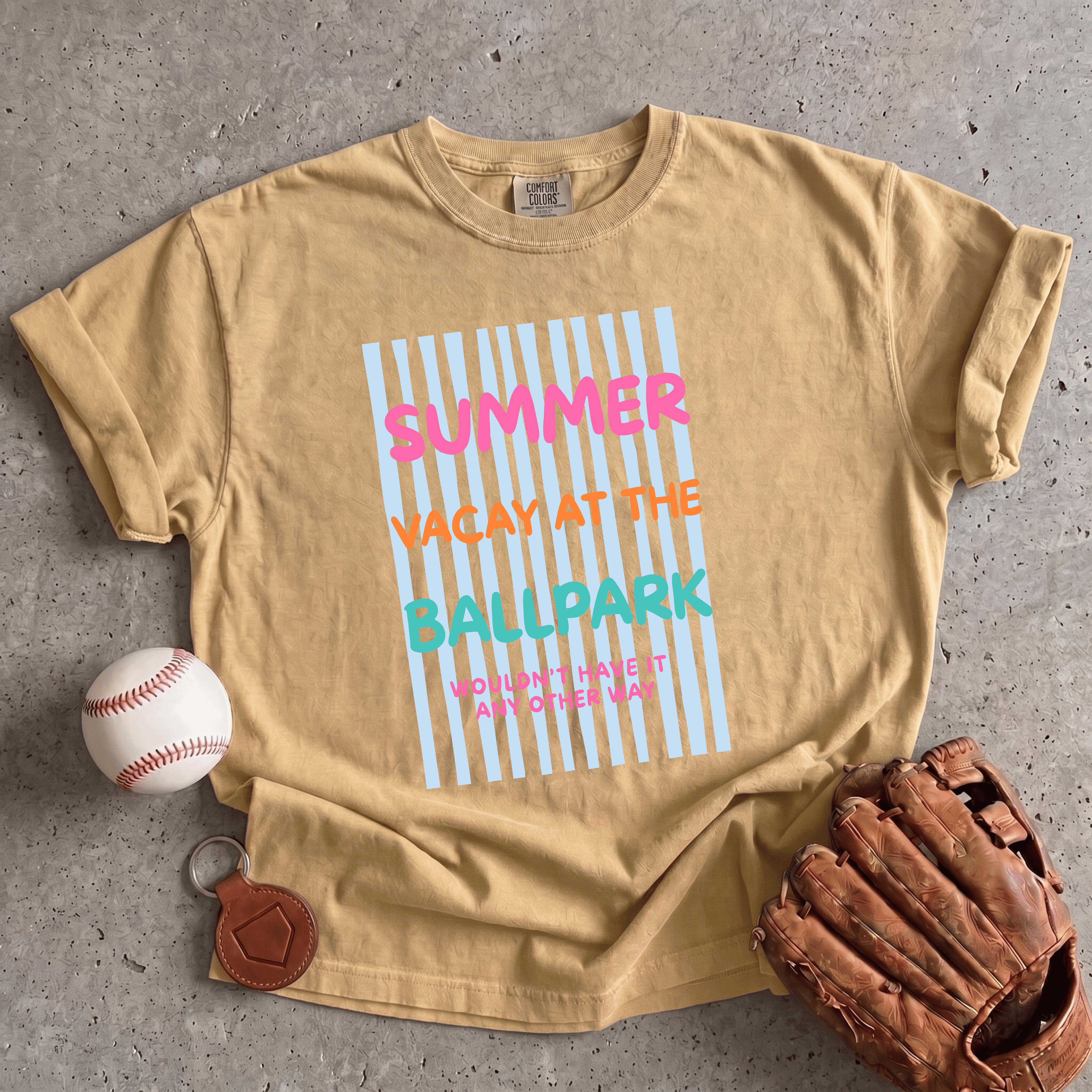 Collection of Summer Vacation Baseball T-Shirt in a gallery layout