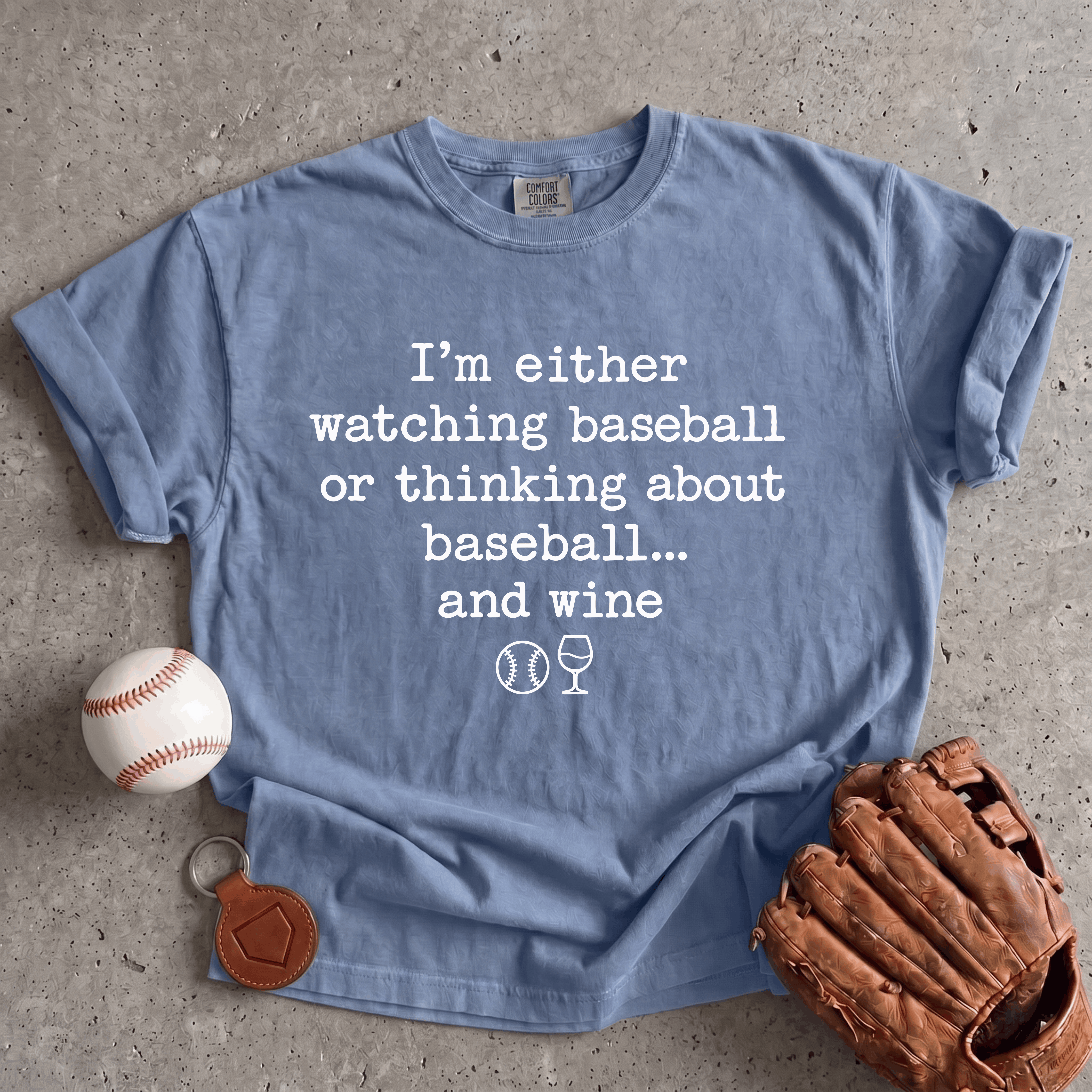 Collection of Baseball and Wine T-Shirt in a gallery layout
