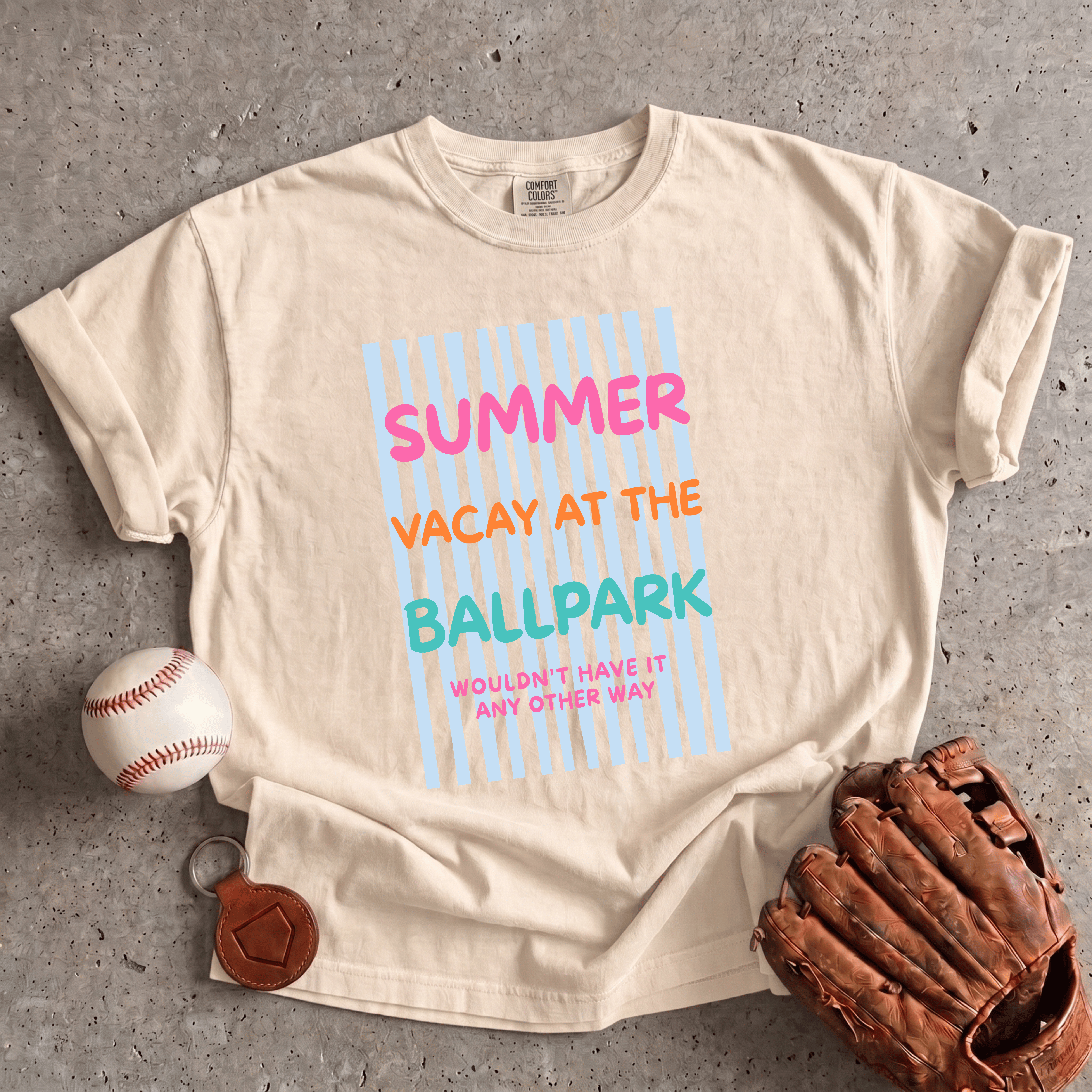 Collection of Summer Vacation Baseball T-Shirt in a gallery layout