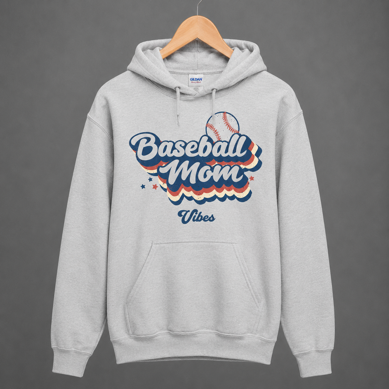 Collection of Baseball Mom Retro Hoodie in a gallery layout