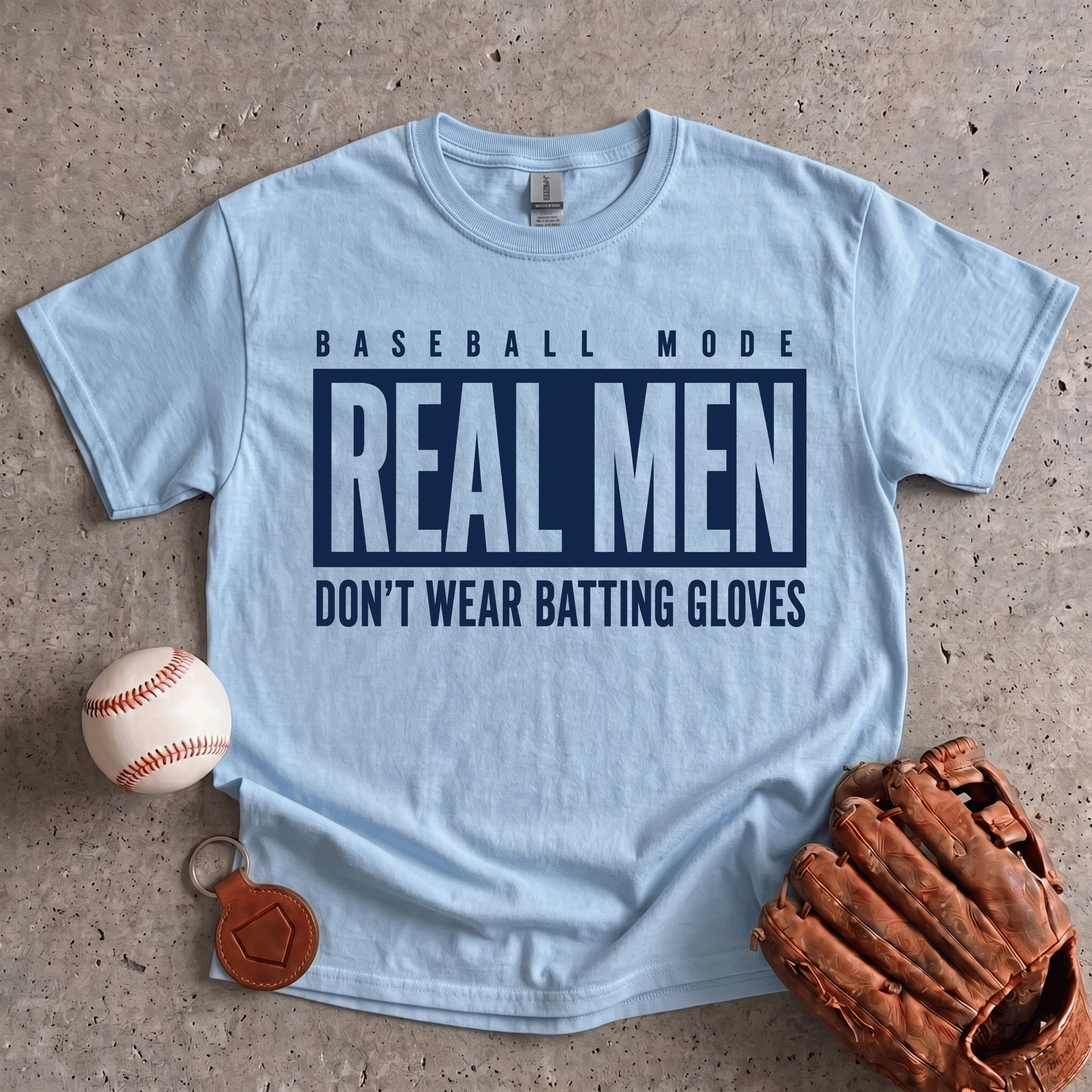 Collection of Real Men Batting Gloves T-Shirt in a gallery layout