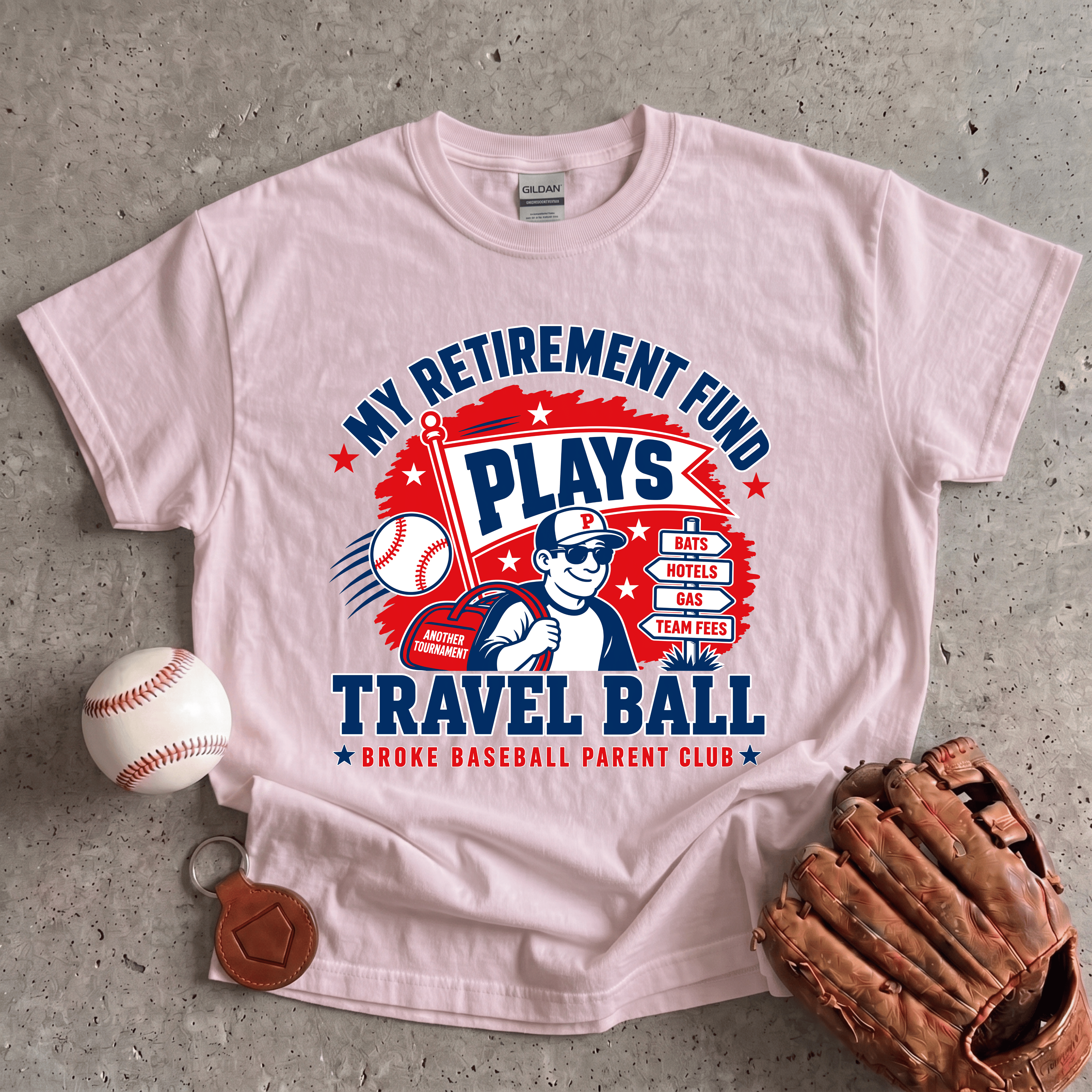 Collection of Retirement Fund Travel Ball T-Shirt in a gallery layout
