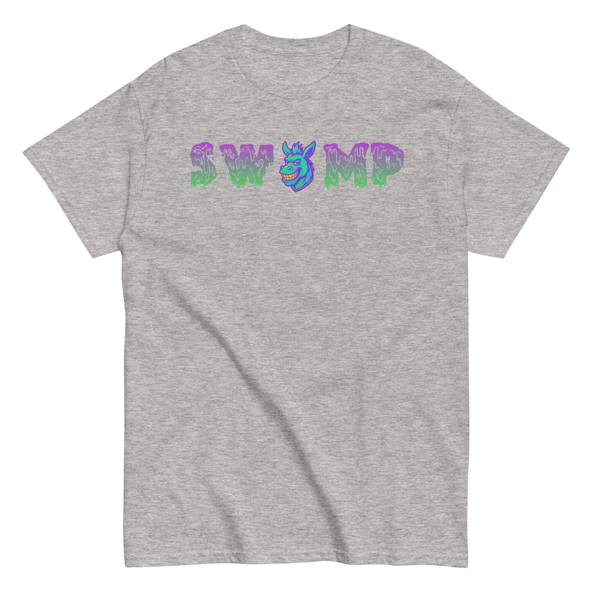 gray swamp donkey baseball t shirt