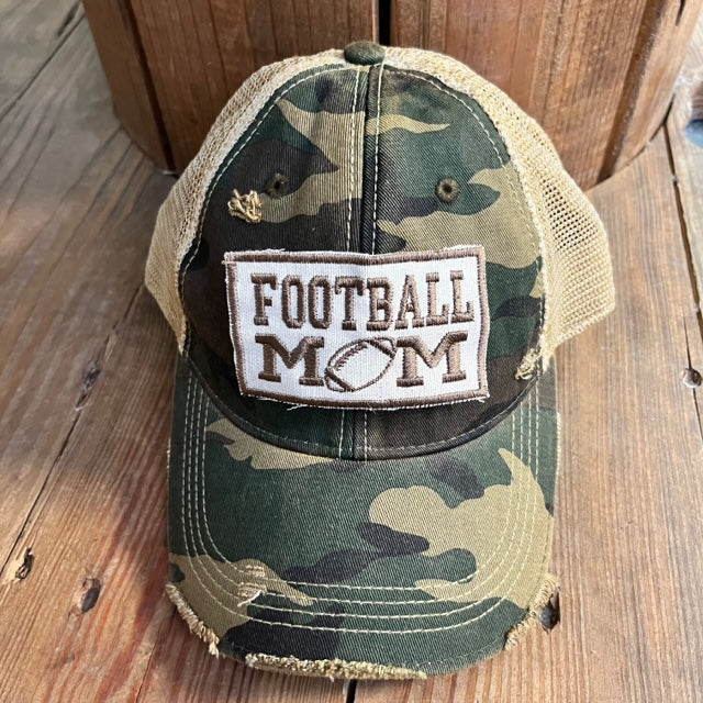 Collection of Camo Football Mom Hat in a gallery layout