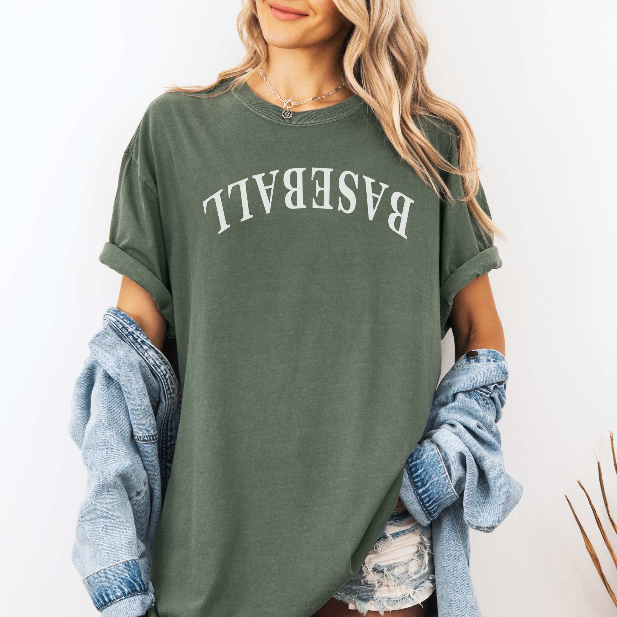 Collection of Baseball Upside Down Tee Shirt in a gallery layout