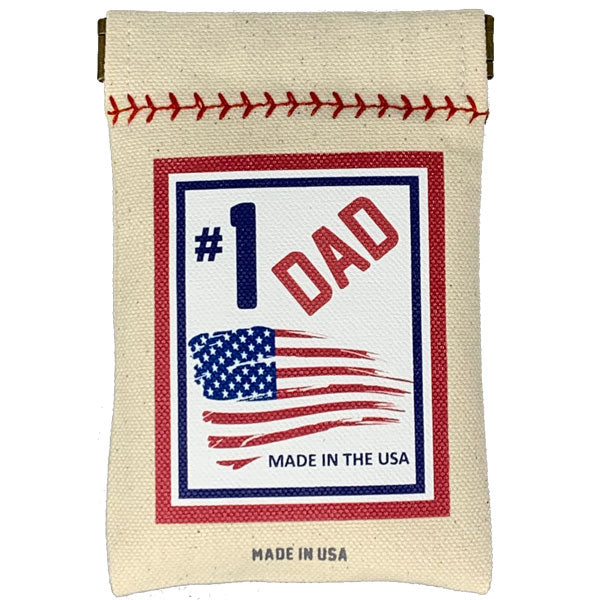 Collection of Canvas pouch with '#1 Dad' and American flag design, made in the USA. in a gallery layout