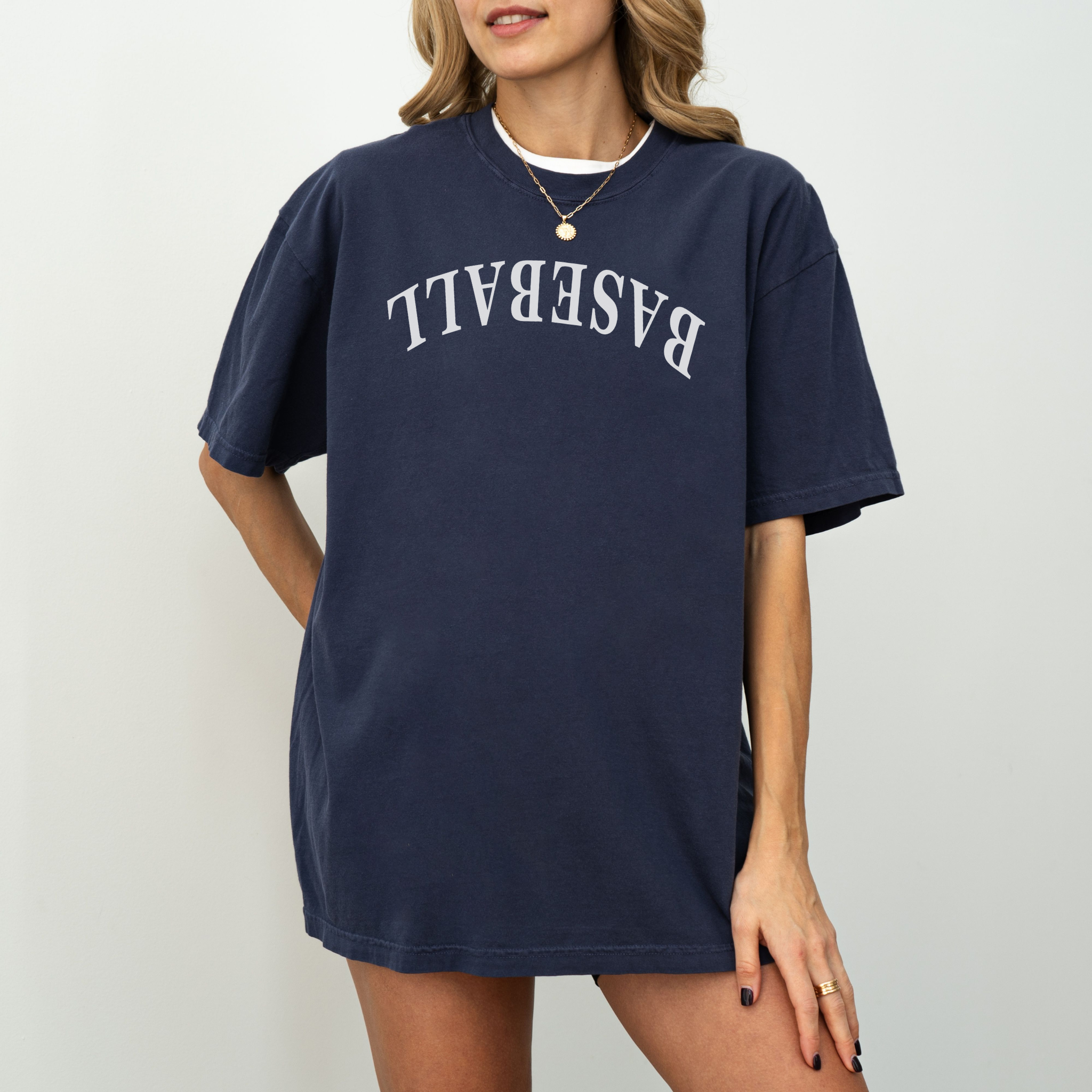 Collection of Baseball Upside Down Tee Shirt in a gallery layout