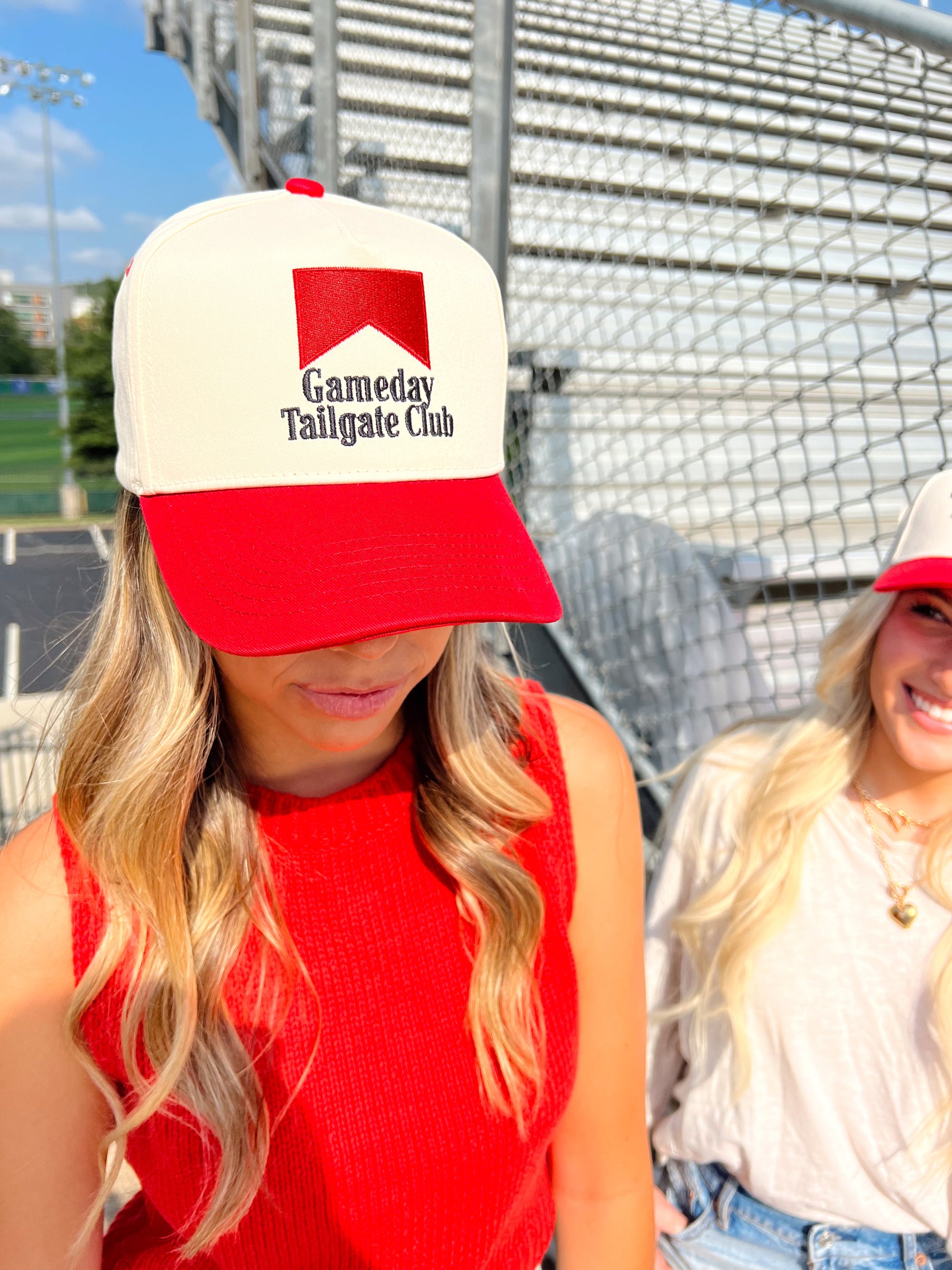 Gameday Tailgate Club Hat | Red Vintage Trucker Snapback