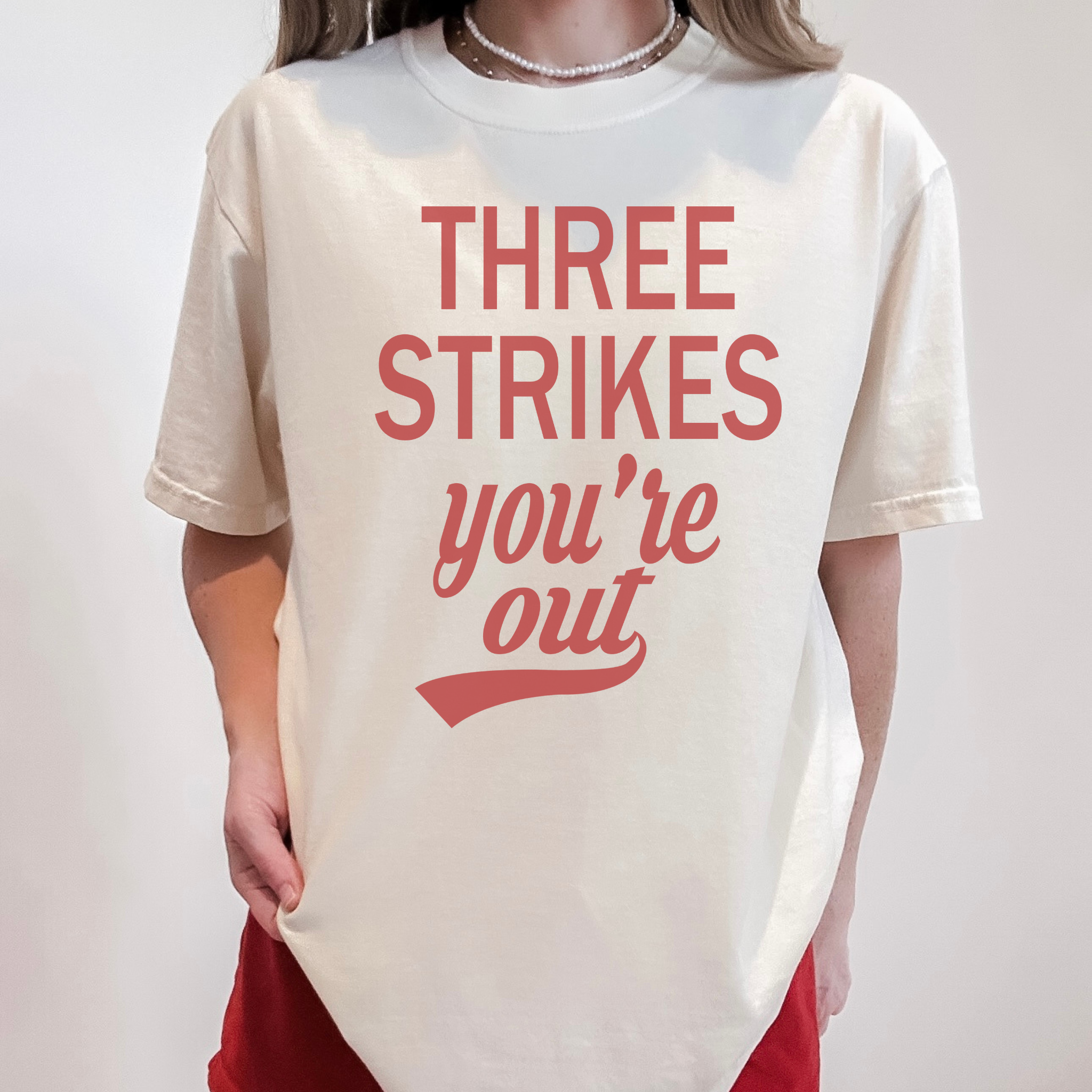 Collection of Three Strikes You're Out Baseball Tee Shirt in a gallery layout