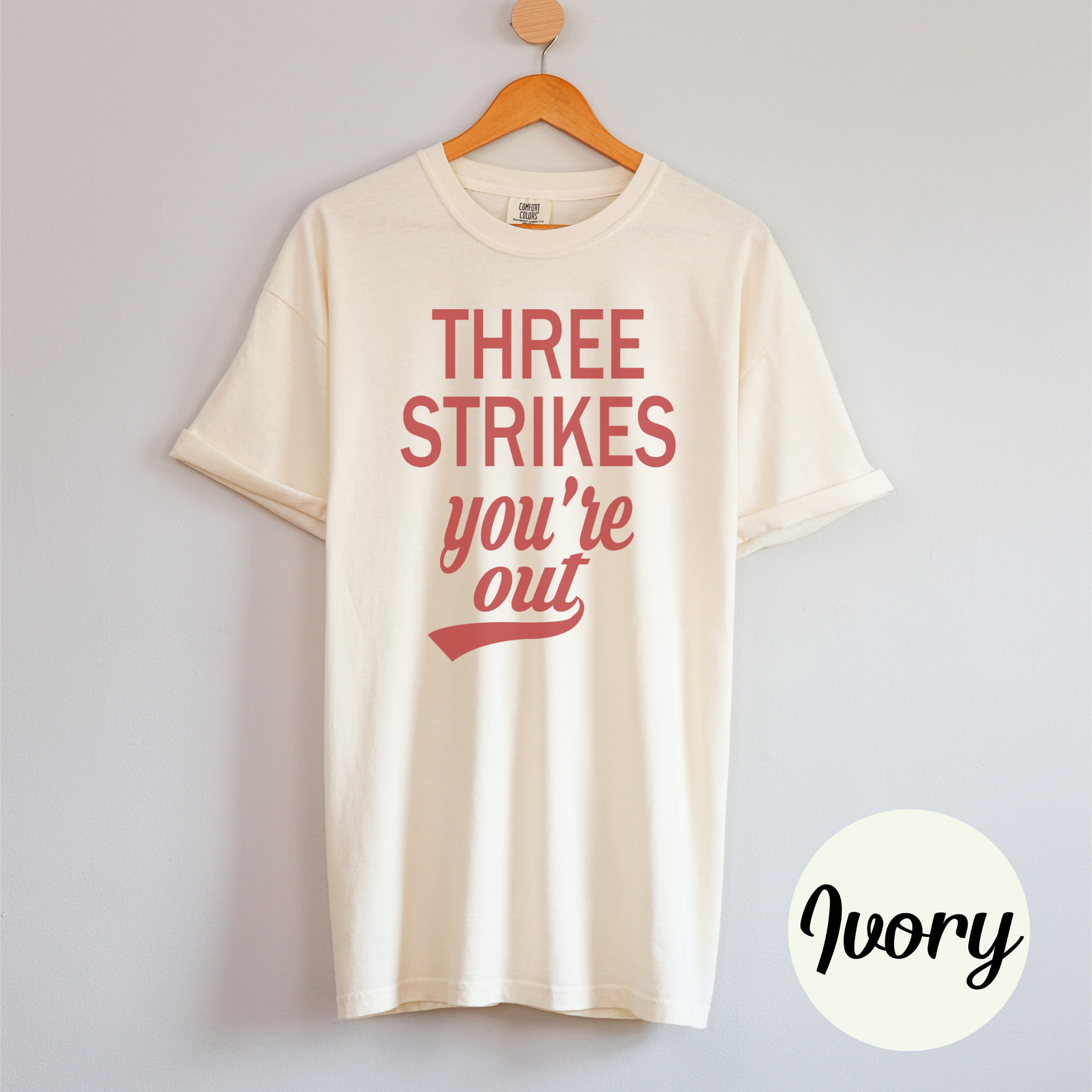 Collection of Three Strikes You're Out Baseball Tee Shirt in a gallery layout