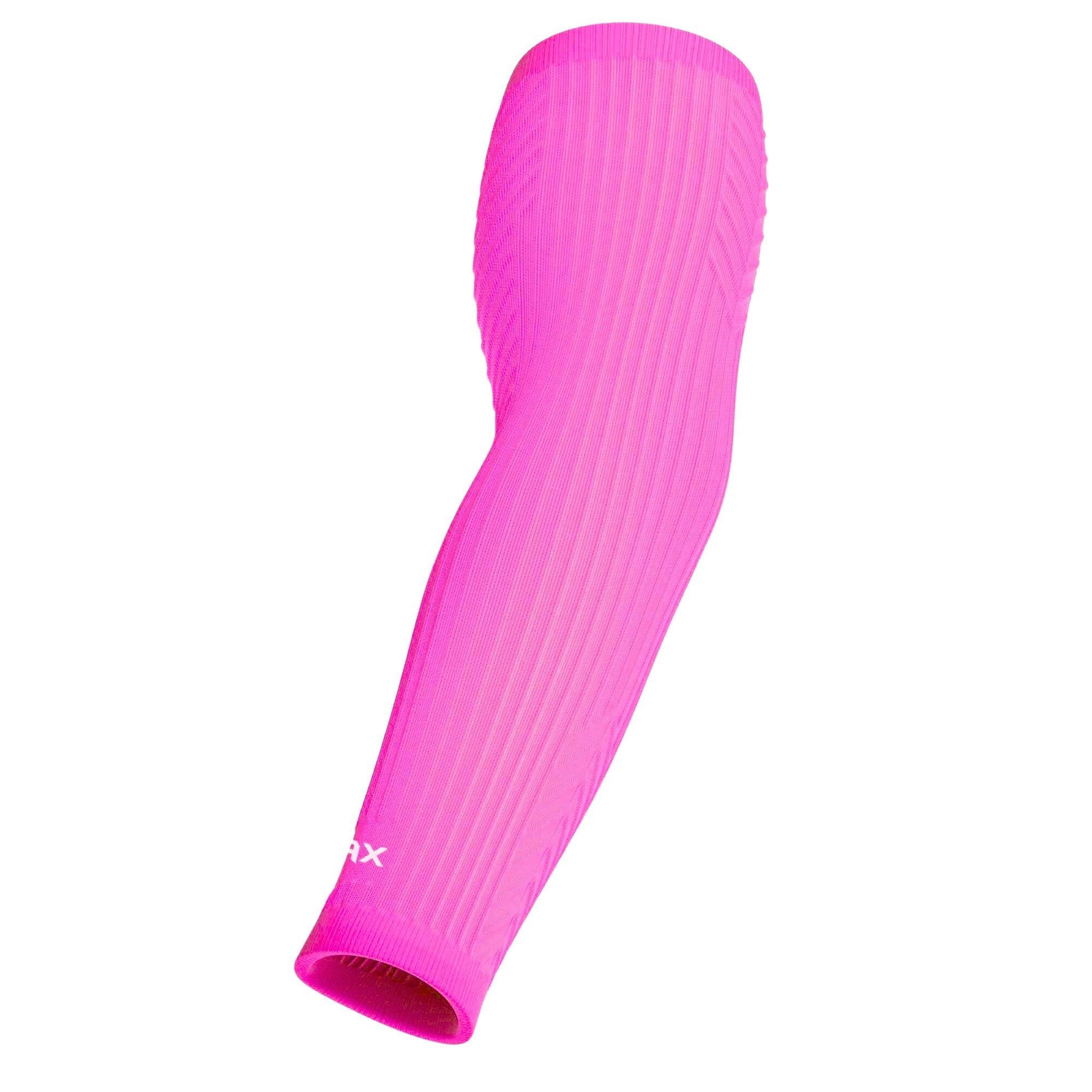 Collection of Pink JAX compression arm sleeve on a white background in a gallery layout