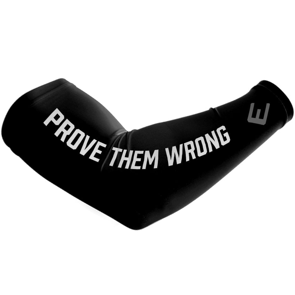 Collection of Black elbow pad with 'PROVE THEM WRONG' text on a white background in a gallery layout