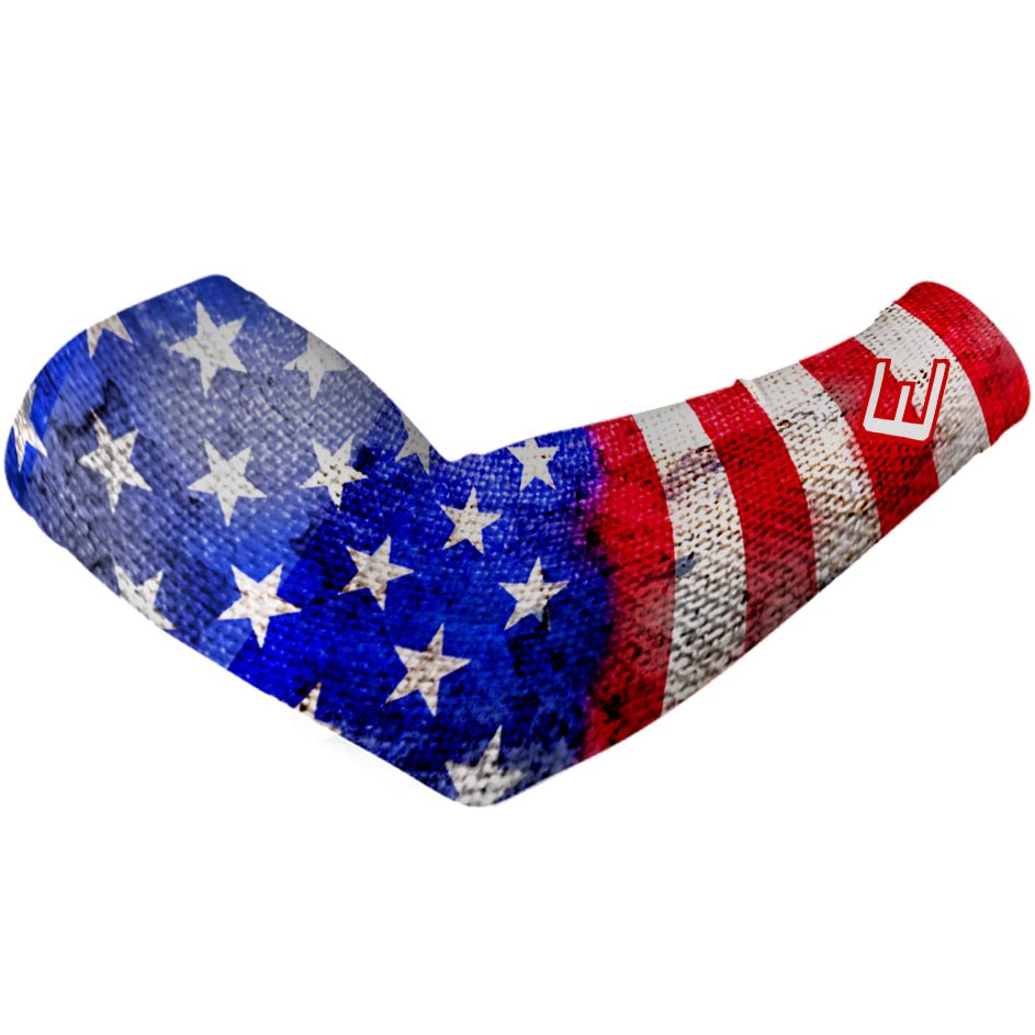 Collection of American flag Arm Sleeve design on a white background in a gallery layout