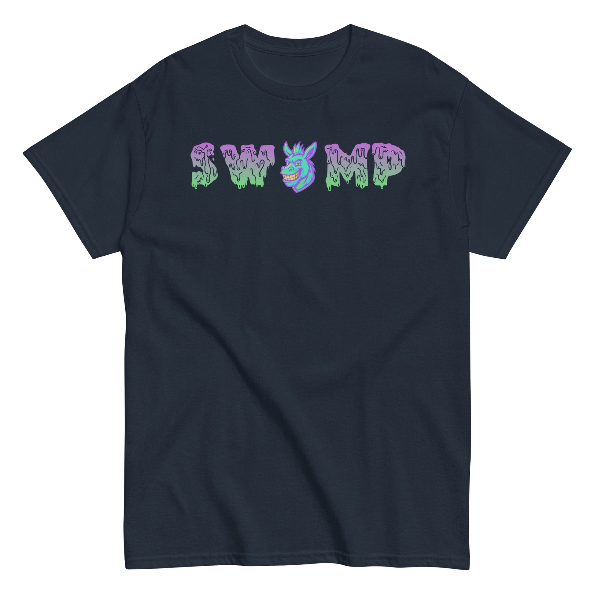 navy swamp donkey baseball t shirt