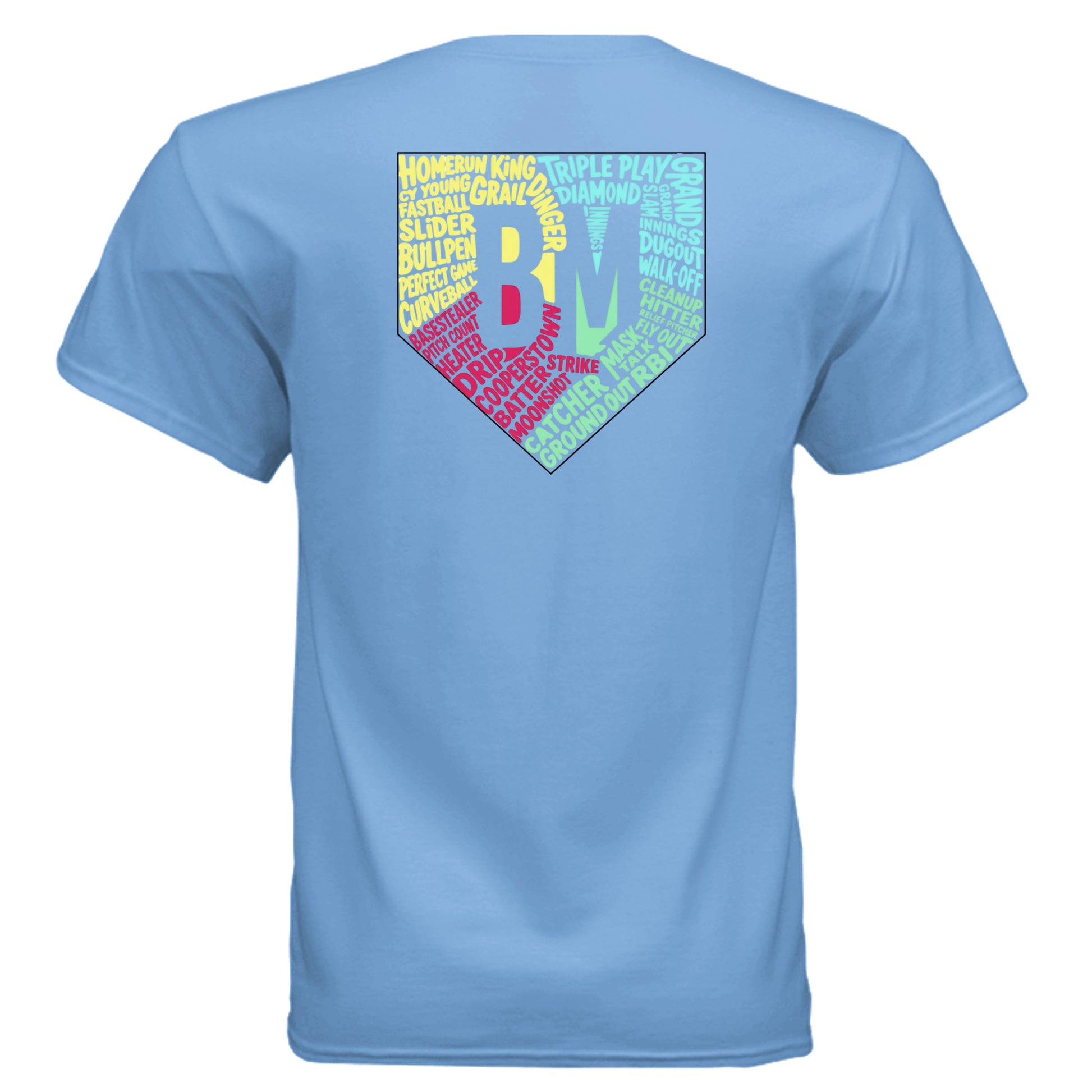 CAROLINA BLUE Baseball Mode Home Plate T Shirt