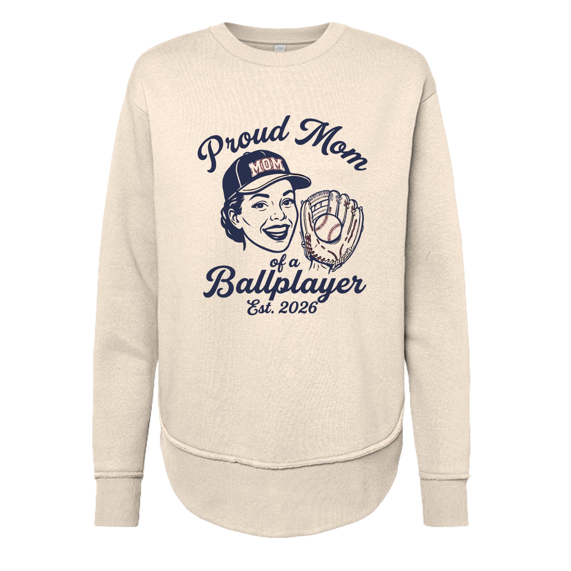 Natural baseball mom sweatshirt