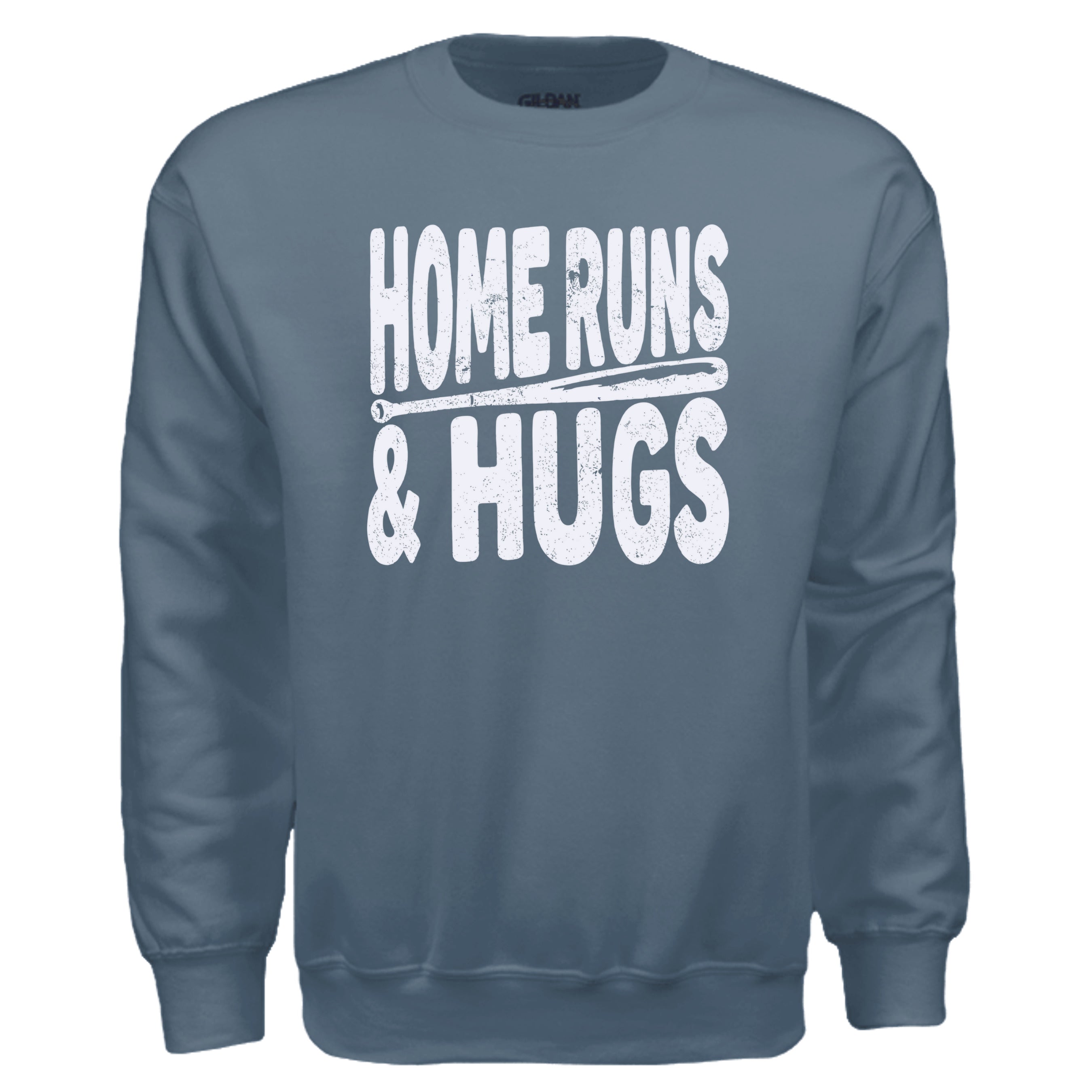 Collection of INDIGO BLUE home runs and hugs baseball mom sweatshirt  in a gallery layout