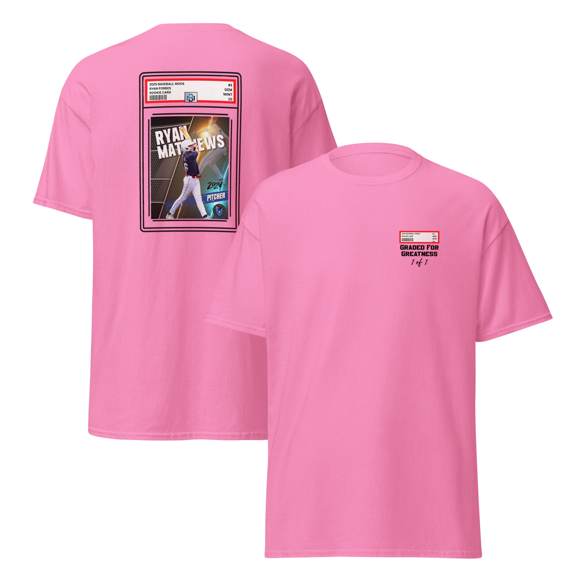 Graded for Greatness Custom Baseball Card T-Shirt