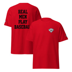 Collection of Real Men Play Baseball T-Shirt in a gallery layout