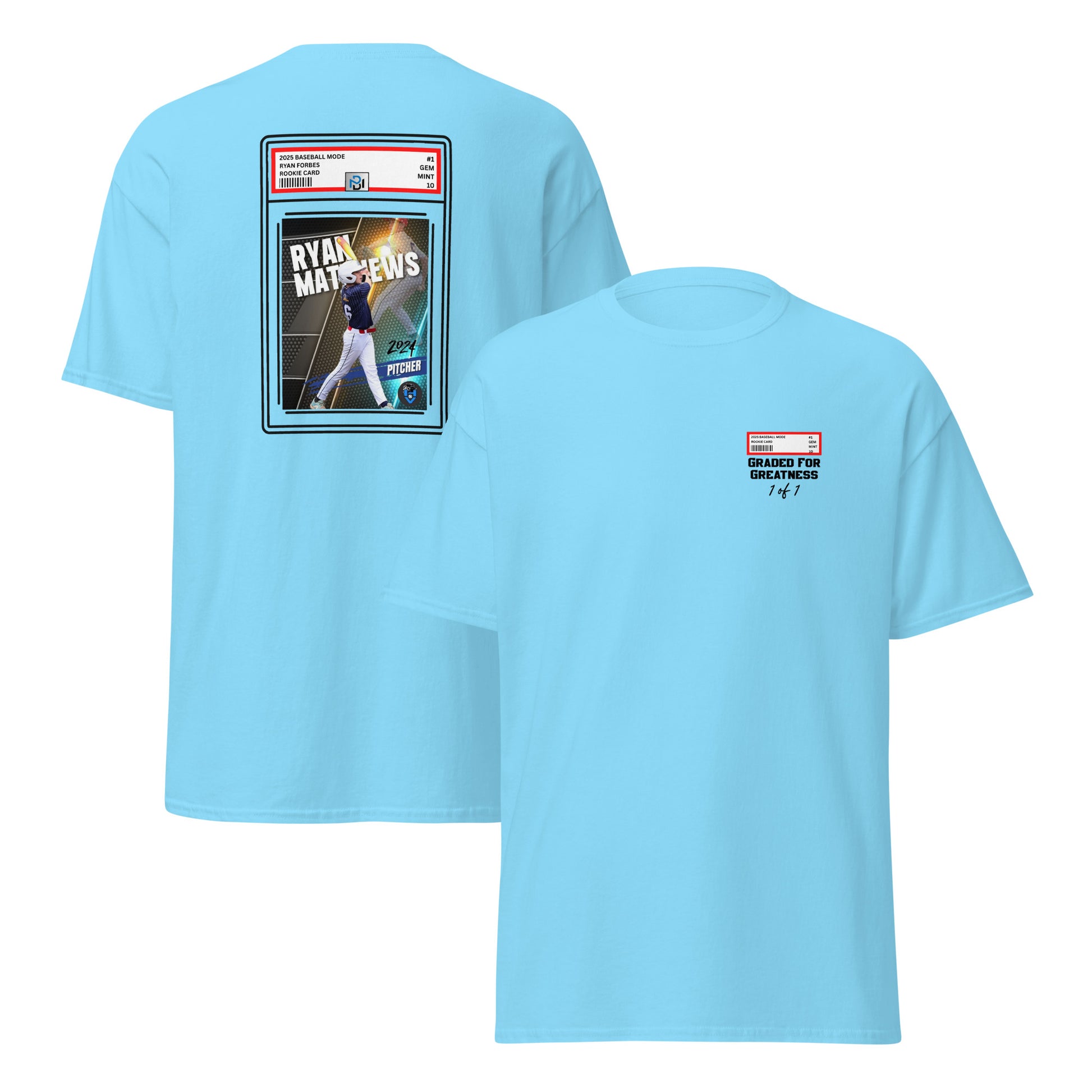 Graded for Greatness Custom Baseball Card T-Shirt
