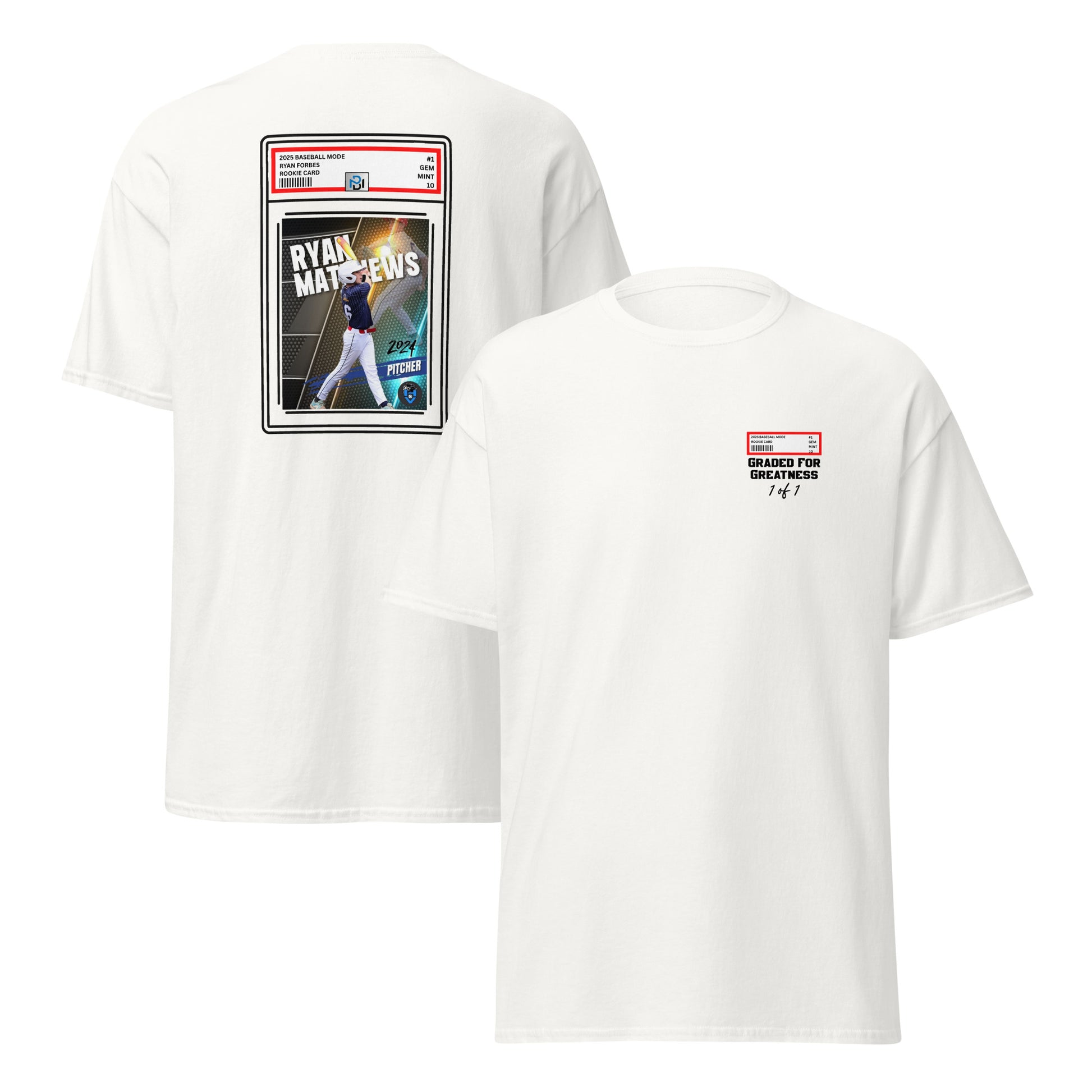 Graded for Greatness Custom Baseball Card T-Shirt