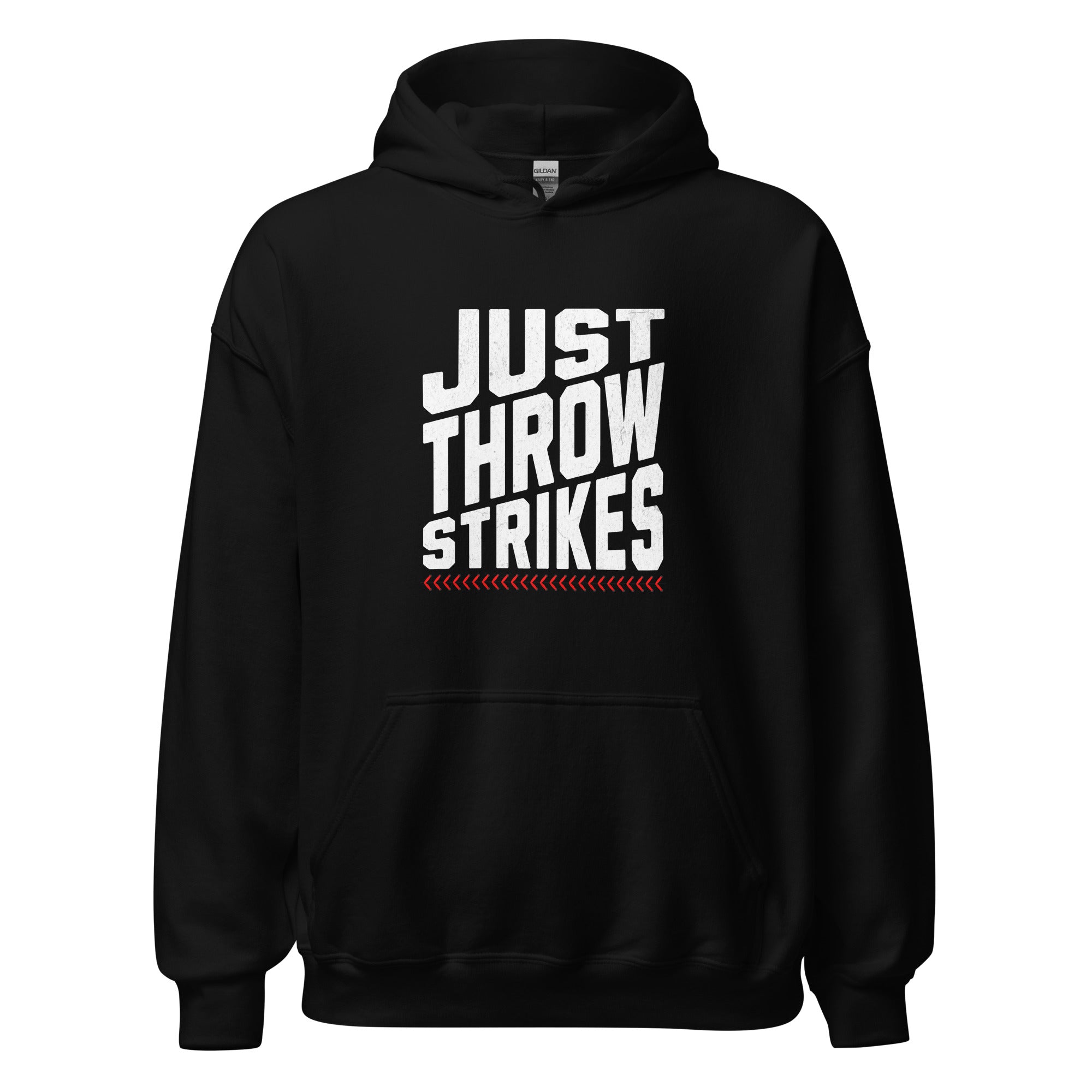 Collection of just throw strikes black hoodie in a gallery layout