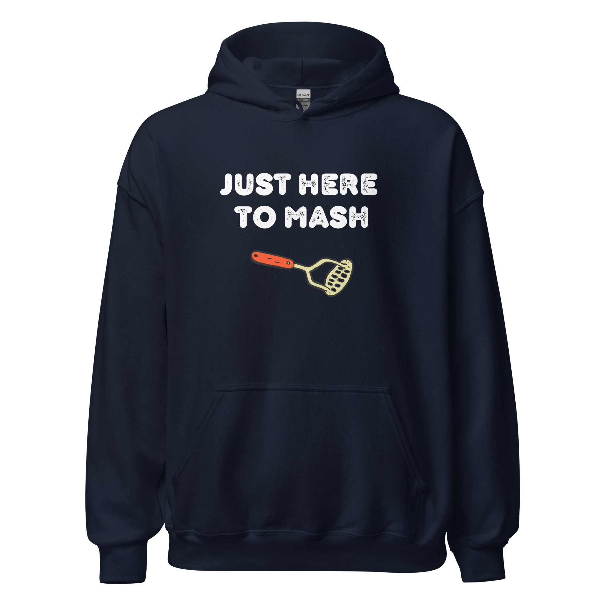 Collection of here to mash navy hoodie in a gallery layout