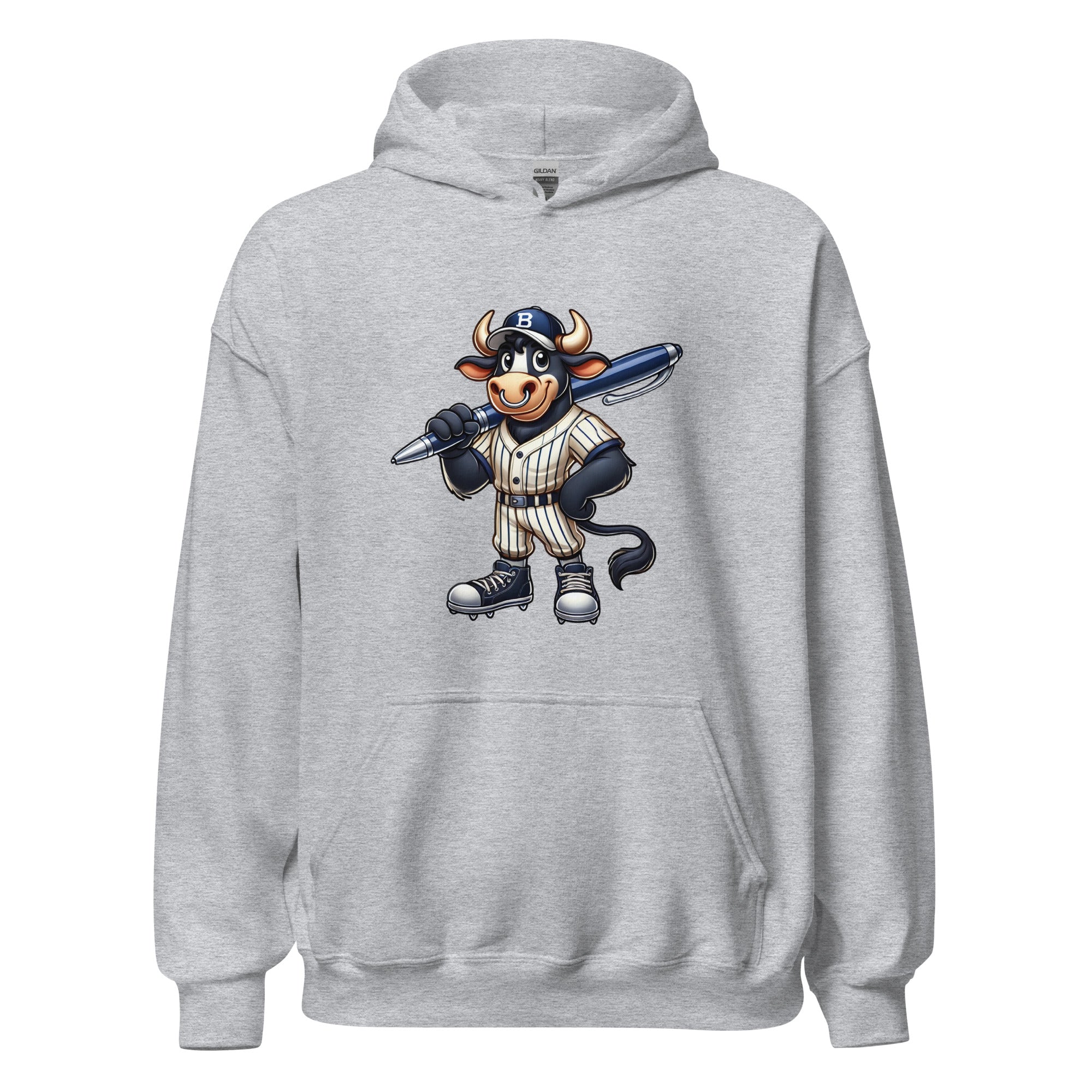 Collection of gray bullpen hoodie in a gallery layout
