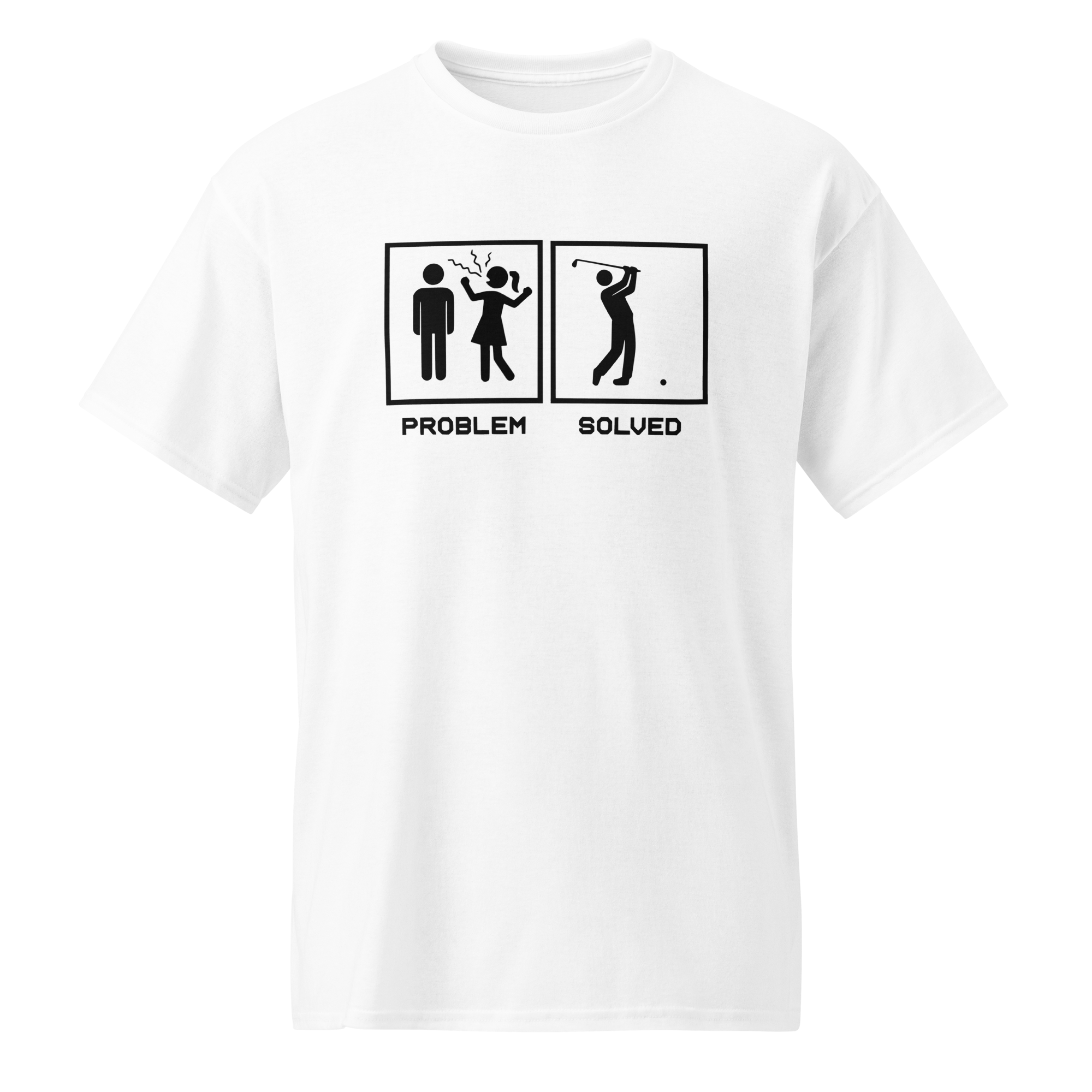 Collection of golf solves all problems white t shirt in a gallery layout